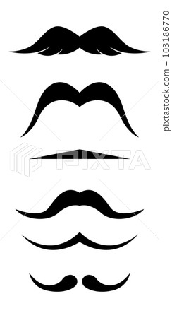 Black mustache collection vector illustration isolated on white Black mustache collection vector illustration isolated on white 103186770