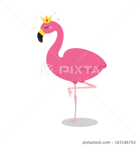 Cute pink flamingo with crown Cute pink flamingo with crown 103186783