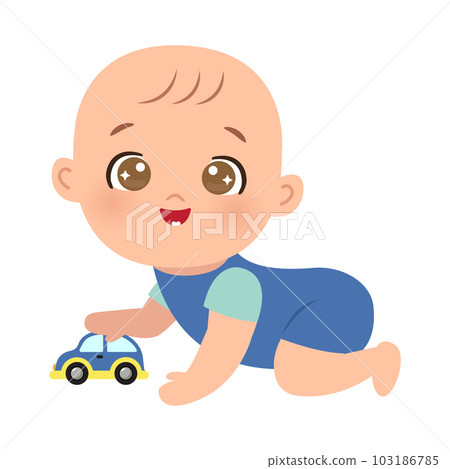 Cute baby boy playing with car toy Cute baby boy playing with car toy 103186785