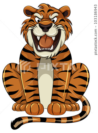 Sitting Tiger Cartoon Character Sitting Tiger Cartoon Character 103186943