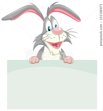 Cute playful rabbit cartoon character 103186971