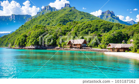 AI-generated image [Nature] Landscape of the south island 103187162