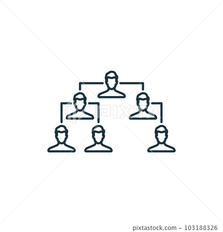 Team organization icon. Monochrome simple sign from collaboration collection. Team organization icon for logo, templates, web design and infographics. 103188326