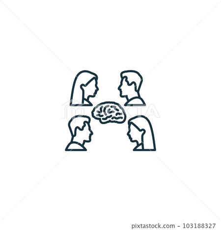 Brainstorming icon. Monochrome simple sign from collaboration collection. Brainstorming icon for logo, templates, web design and infographics. 103188327