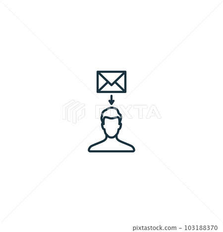 Direct message icon. Monochrome simple sign from blogging collection. Direct message icon for logo, templates, web design and infographics. Direct message icon. Monochrome simple sign from blogging collection. Direct message icon for logo, templates, web design and infographics. 103188370