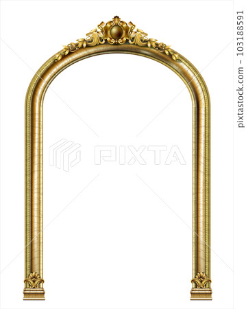 Gold classic frame of the rococo baroque door Gold classic frame of the rococo baroque door 103188591