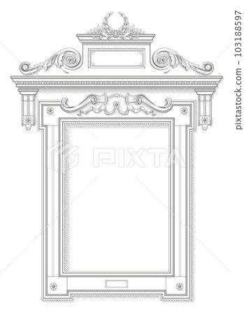 Classical vector frame in the technique of engraving 103188597