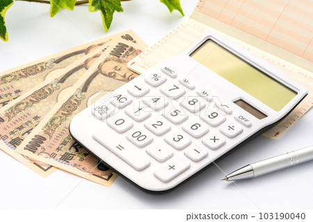 Passbook, calculator and money Passbook, calculator and money 103190040