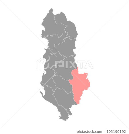 Korce county map, administrative subdivisions of Albania. Vector illustration. Korce county map, administrative subdivisions of Albania. Vector illustration. 103190192