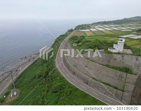 Niigata Joetsu Torigakubi Cape Lighthouse (aerial drone photography) 103190810