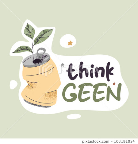Think Green Eco Sticker Template 103191054
