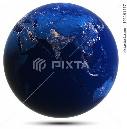 Planet Earth globe isolated 103191317