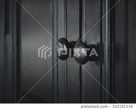Wooden doorknob cabinet Furniture details Black colour  Wooden doorknob cabinet Furniture details Black colour  103191538