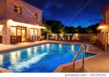 「AI影像」仲夏夜泳池 「AI影像」仲夏夜泳池 103192242