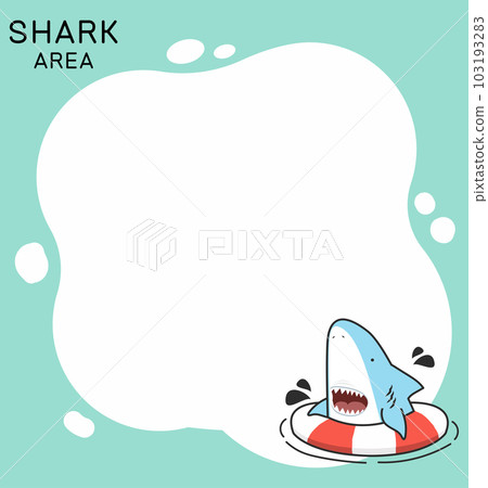Cute shark open mouth frame 103193283