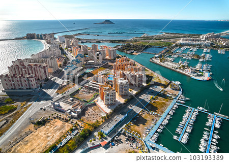 Marina in the spanish town of La Manga del Mar Menor. Murcia. Spain 103193389