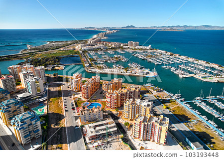 Marina in the spanish town of La Manga del Mar Menor. Murcia. Spain 103193448