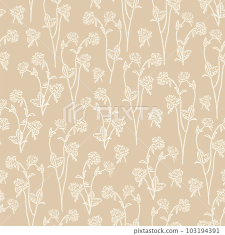 Vector seamless pattern herbal tea, clover wildflower. 103194391