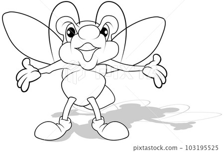 Drawing of a Beetle with Open Arms Drawing of a Beetle with Open Arms 103195525