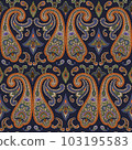 Paisley Ethnic Floral Hand Drawn Seamless Pattern 103195583