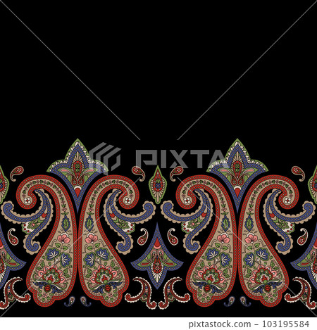 Paisley Ethnic Floral Hand Drawn Seamless Pattern Paisley Ethnic Floral Hand Drawn Seamless Pattern 103195584