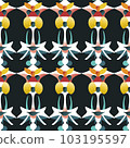 Retro geometric abstract seamless pattern in style 50-70s 103195597