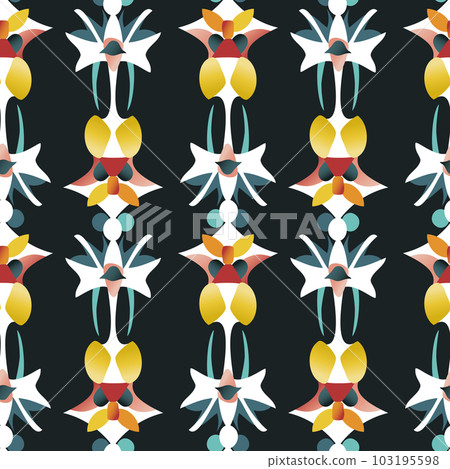 Retro geometric abstract seamless pattern in style 50-70s 103195598