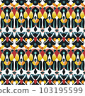 Retro geometric abstract seamless pattern in style 50-70s 103195599