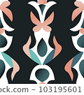 Retro geometric abstract seamless pattern in style 50-70s 103195601