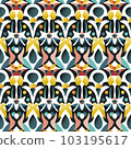 Retro geometric abstract seamless pattern in style 50-70s 103195617