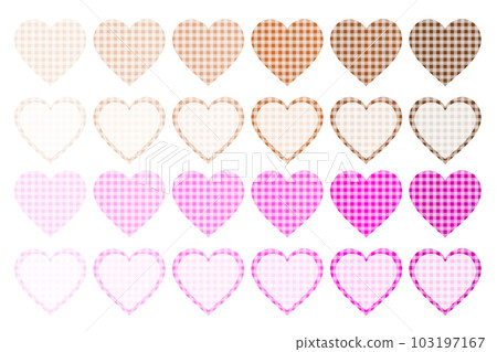 Heart-shaped frame decoration material with gingham check pattern Heart-shaped frame decoration material with gingham check pattern 103197167