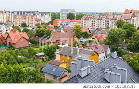 Zelenogradsk bird eye view photo taken on a summer day 103197195