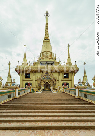 The famous Prachulamanee Pagoda in Wat Khiriwong Temple which has the sky background. The famous Prachulamanee Pagoda in Wat Khiriwong Temple which has the sky background. 103197752