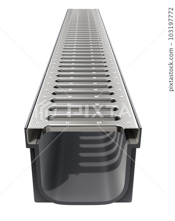 Front view of plastic drainage channel  103197772