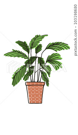 手繪風格的室內植物插圖 103198680