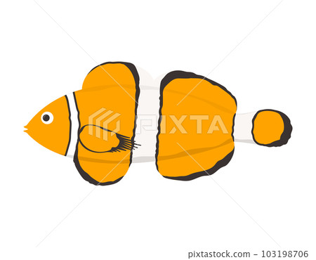 Vector illustration. Isolated cute sea fish in cartoon style. Vector illustration. Isolated cute sea fish in cartoon style. 103198706