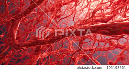 Blood vessels. Capillary, Circulatory system. Veins and arteries. Abstraction. Generative AI. Blood vessels. Capillary, Circulatory system. Veins and arteries. Abstraction. Generative AI. 103198861