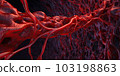 Blood vessels. Capillary, Circulatory system. Veins and arteries. Abstraction. Generative AI. 103198863