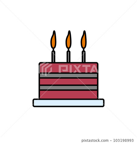 Cake icon on white. 103198993