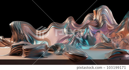Pink and golden swirls morphing abstract fluid art Pink and golden swirls morphing abstract fluid art 103199171