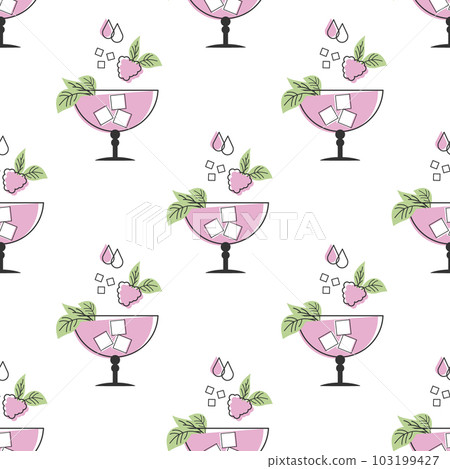 Seamless pattern, refreshing fruit cocktails on a white background. Drinks background, textile Seamless pattern, refreshing fruit cocktails on a white background. Drinks background, textile 103199427