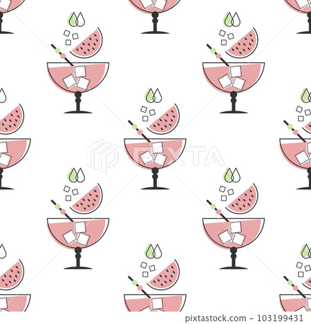 Seamless pattern, refreshing fruit cocktails on a white background. Drinks background, textile Seamless pattern, refreshing fruit cocktails on a white background. Drinks background, textile 103199431