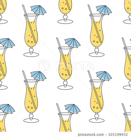 Seamless pattern, refreshing fruit cocktails on a white background. Drinks background, textile Seamless pattern, refreshing fruit cocktails on a white background. Drinks background, textile 103199432
