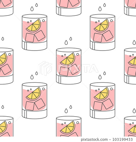 Seamless pattern, refreshing fruit cocktails on a white background. Drinks background, textile Seamless pattern, refreshing fruit cocktails on a white background. Drinks background, textile 103199433