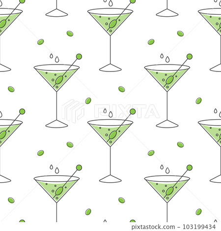 Seamless pattern, refreshing fruit cocktails on a white background. Drinks background, textile 103199434