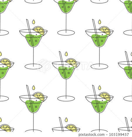 Seamless pattern, refreshing fruit cocktails on a white background. Drinks background, textile Seamless pattern, refreshing fruit cocktails on a white background. Drinks background, textile 103199437