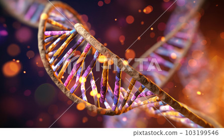 3d image dnk molecule, futuristic, human concept, Generated AI 103199546