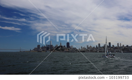 The city of San Francisco seen from the sea The city of San Francisco seen from the sea 103199733