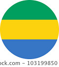 round Gabonese flag of Gabon 103199850