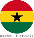 round Ghanaian flag of Ghana 103199851